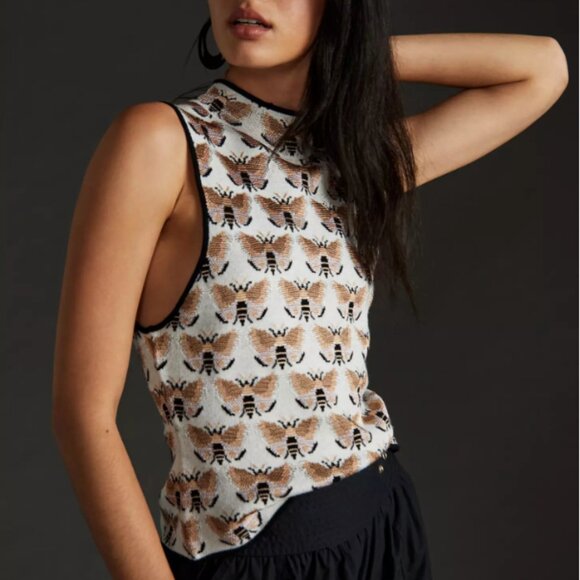 Sarah Gordon Maeve Anthropologie Maria Mock Neck Sleeveless Sweater Tank Size XS - Picture 1 of 11